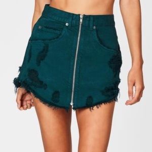 LF/Carmar BEATRICE ZIP UP FRONT SKIRT BOTTLE GREEN